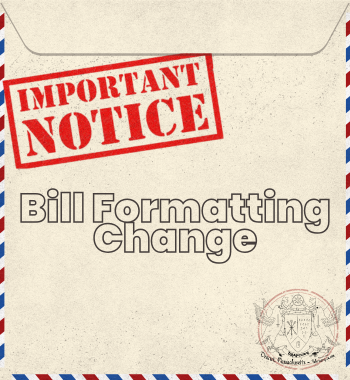 Important Notice - Bill Formatting Change