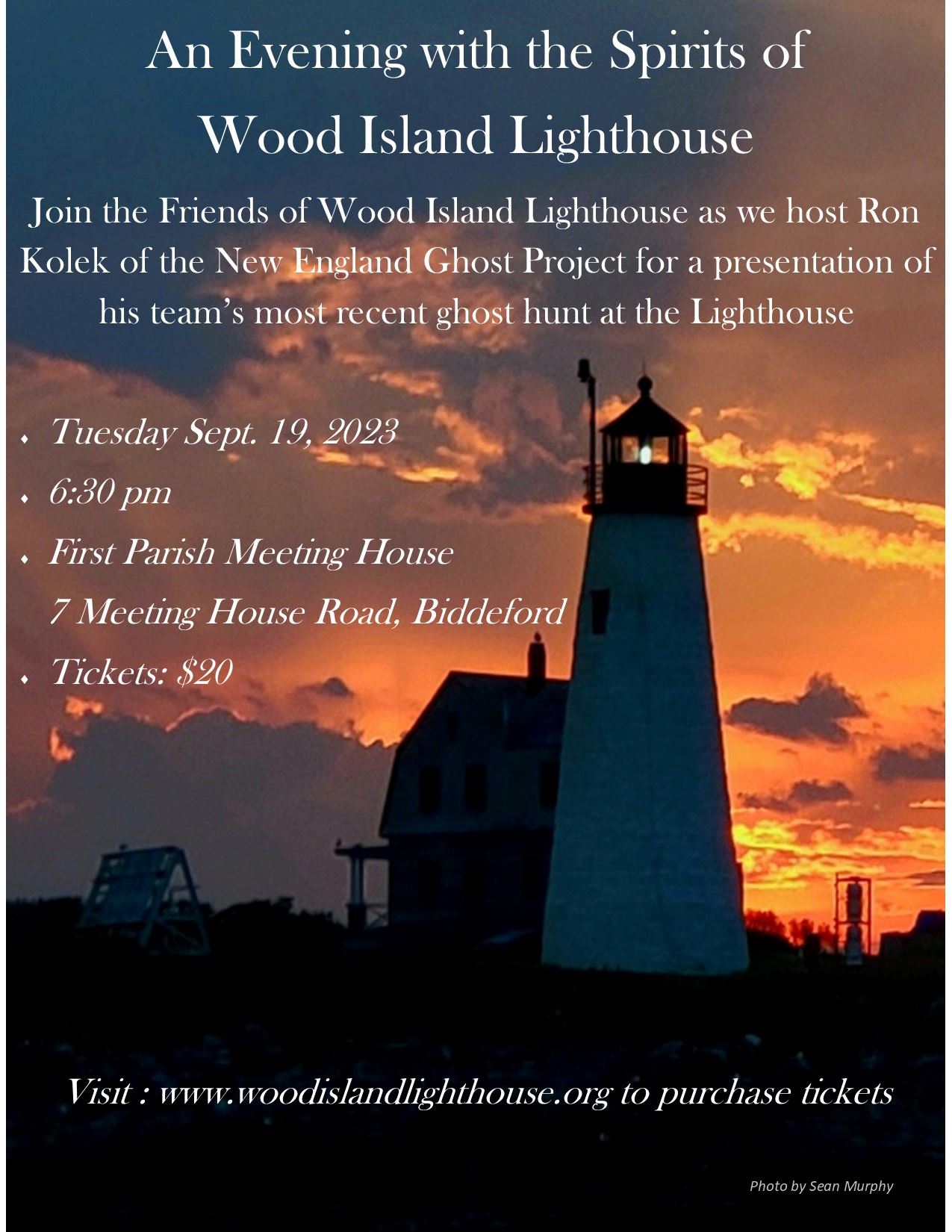 Ron Kolek hosted a presentation at Wood IIsland Lighthouse in Biddeford, Maine. (COURTESY FACEBOOK)