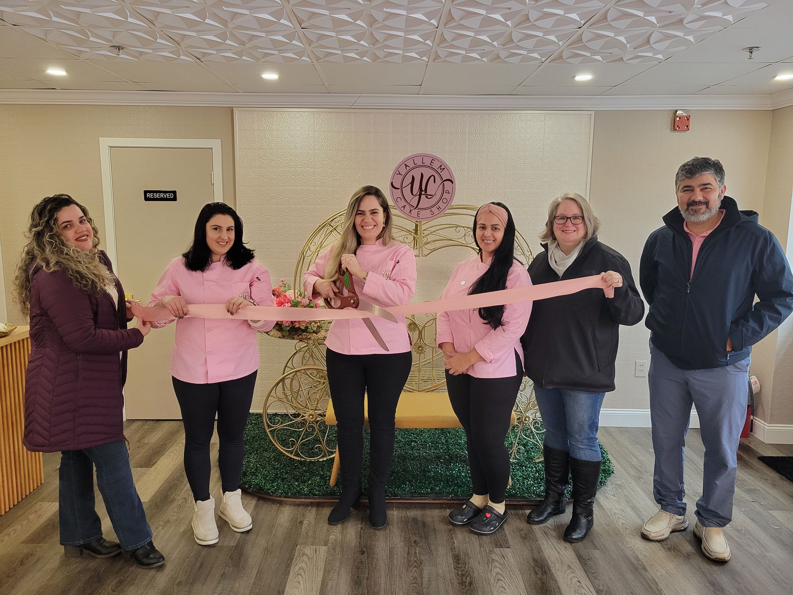 The ribbon-cutting ceremony for Yallem Cake Shop (DRACUT ECONOMIC DEVELOPMENT PHOTO)