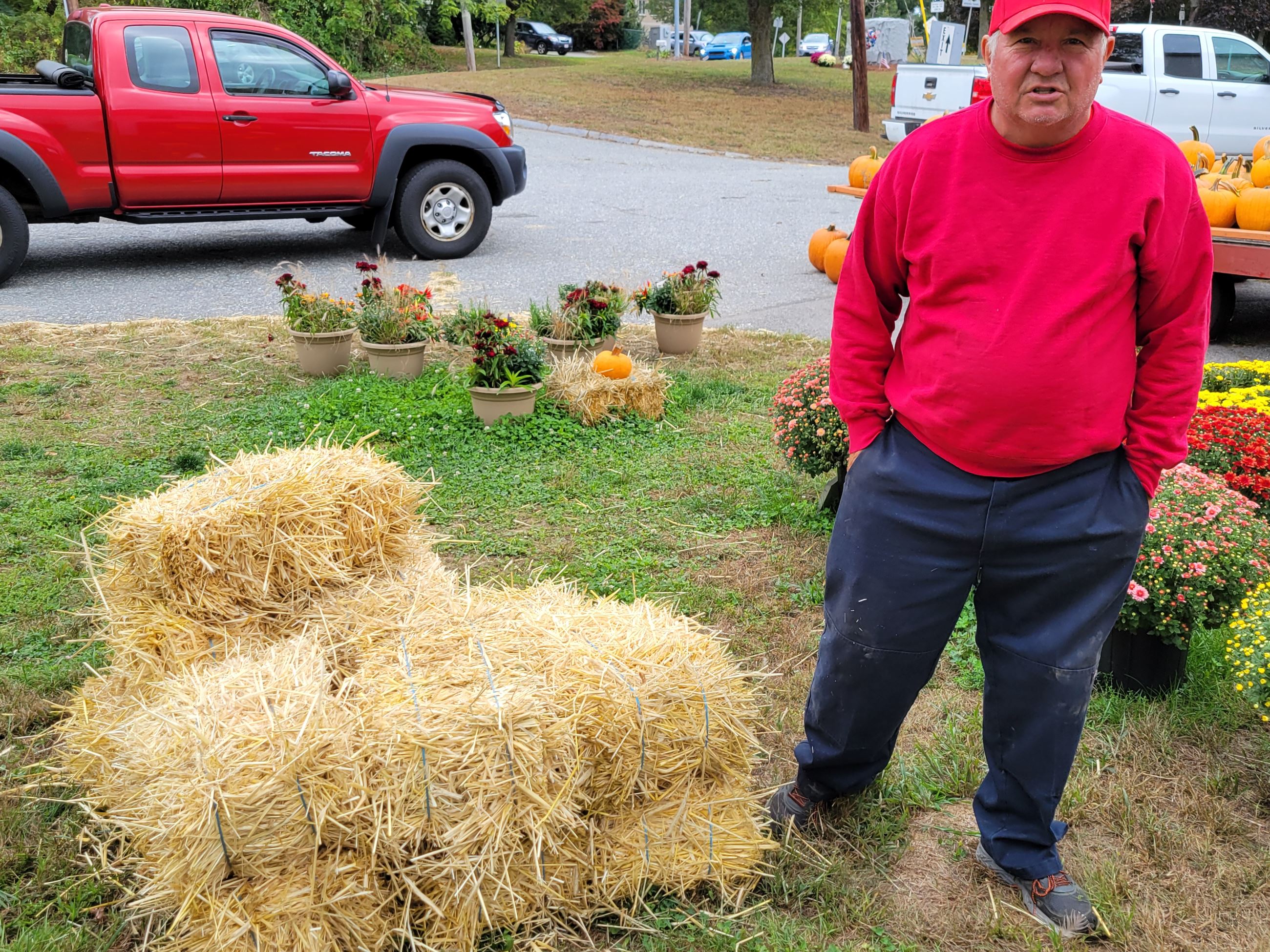 Jim Ogonowski is selling mini-bales of hay this fall at Ogonowski Farm.